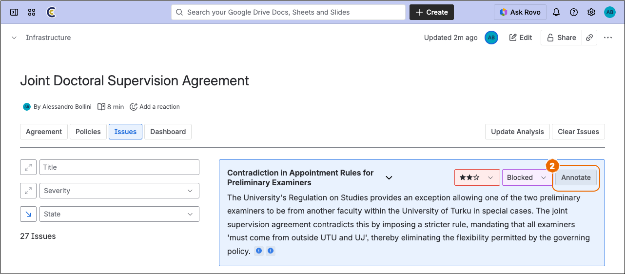 Annotate issue step 1