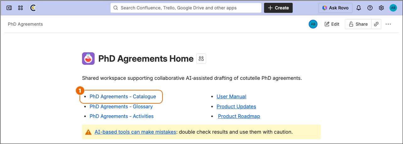 Open agreement catalogue