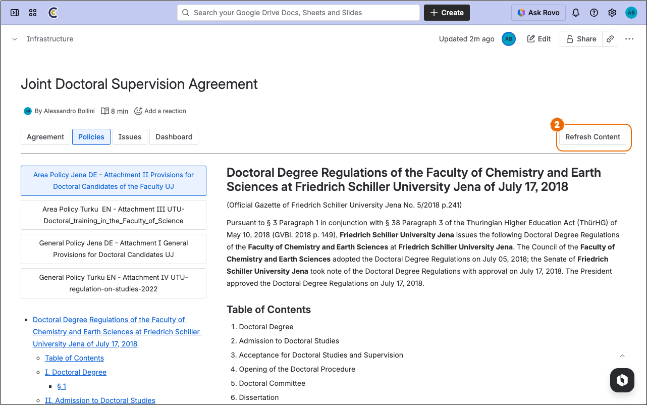 Refresh policy content step 1