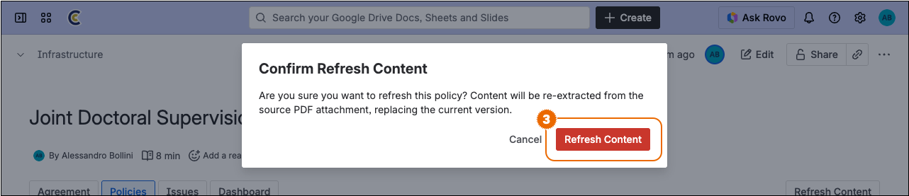Refresh policy content step 2